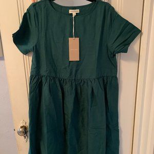 NWT Tradlands NICO LINEN DRESS EMERALD